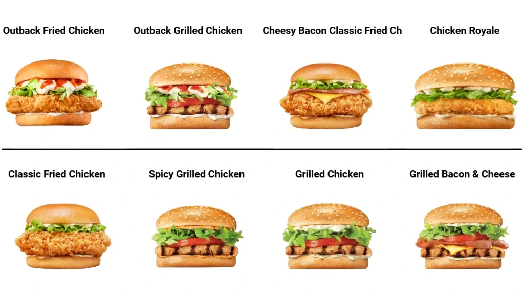 Hungry Jack's Chicken Burgers Menu