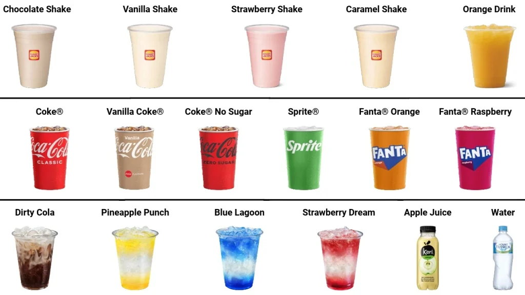 Hungry Jack's Drinks Menu