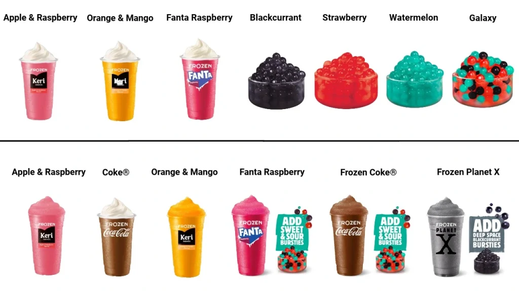 Hungry Jack's Frozen Bursties Menu