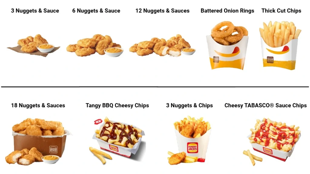 Hungry Jack's Sides Snacks Menu